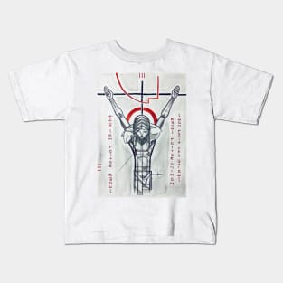 Jesus Christ Good Shepherd at the cross Kids T-Shirt